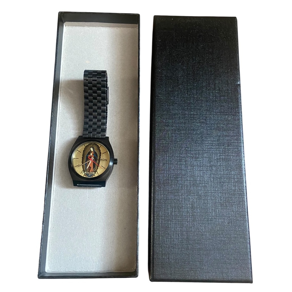 Nixon Santa Cruz Jason Jessee Time Teller Mens Watch Black Band Stainless *RARE*